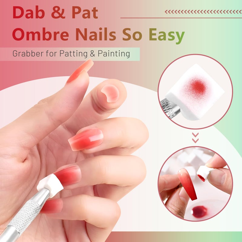 ABAC 24 Colors Christmas Nail Art Gel,Sponge Pat Paint for Ombre Blush Blooming Aura,No Wipe UV/LED Curing Gel for Floral Painting DIY - Image 3